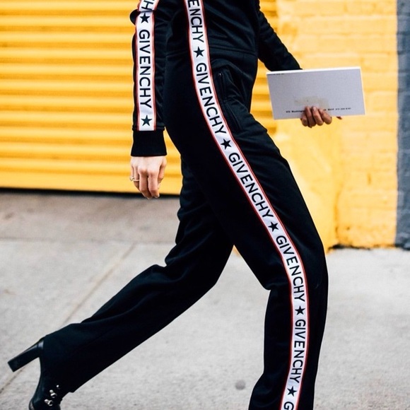Givenchy Side Tape Logo Black Track Pants - Picture 2 of 4
